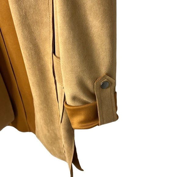 Princess Polly Faux Suede Open Front Jacket Tan Size S/M Shacket - Picture 5 of 8